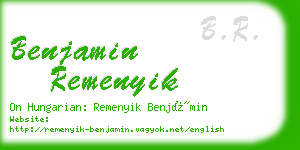 benjamin remenyik business card